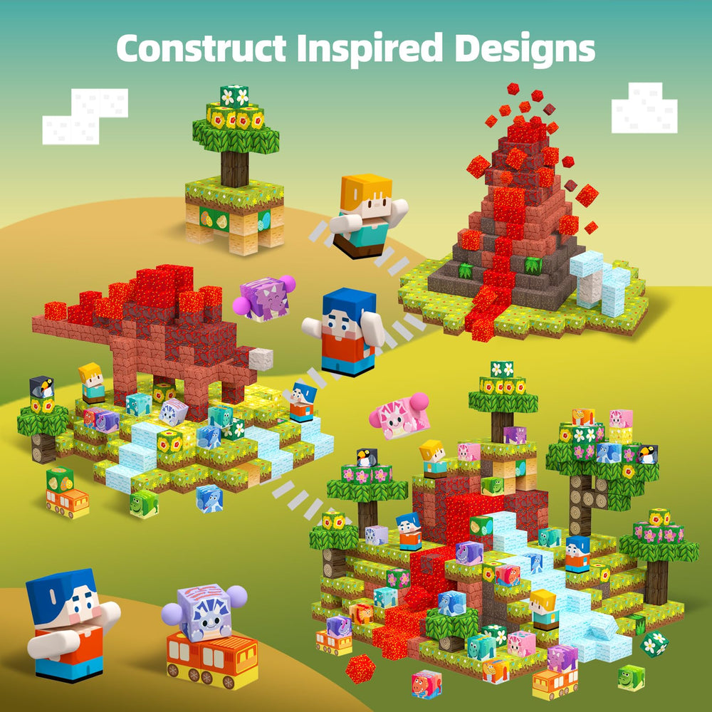 GobiDex magnetic cubes show diverse patterns for imaginative construction.