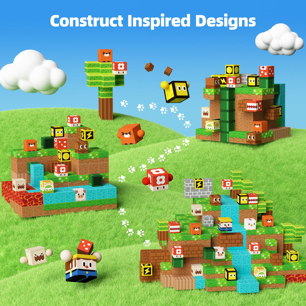 GobiDex MagWonder building world scenes with magnets for storytelling and creativity.