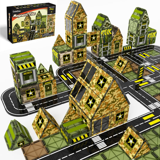 GobiDex military tiles army road base for immersive, screen-free play