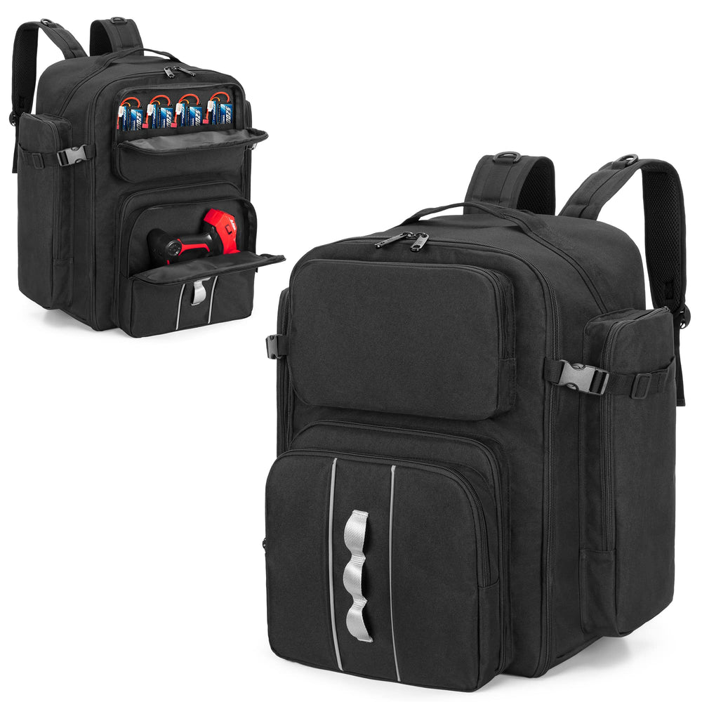 GOBUROS RC Backpack securely straps a 1/10 car for safe travel.