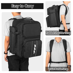 GOBUROS RC Backpack adjustable side buckles stabilize the load.