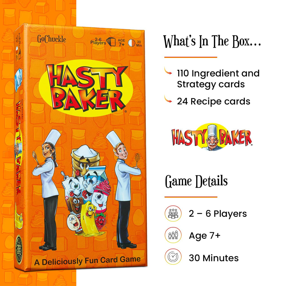 GoChuckle Hasty Baker completed recipe cards laid out proudly
