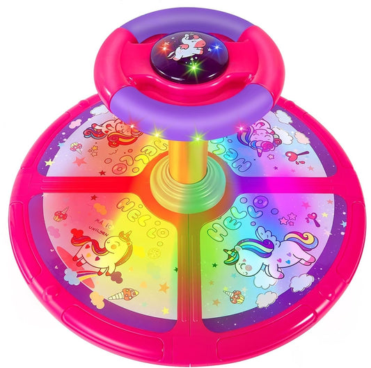 GODELAIF Unicorn Sit and Spin base with steering wheel aids balance and coordination