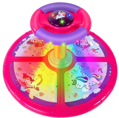 GODELAIF Unicorn Sit and Spin base with steering wheel aids balance and coordination