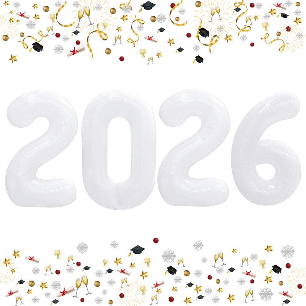 GOER 42inch 2026 number balloon white, ideal for large photo moments.