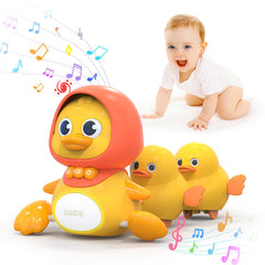 Gofimyee Crawling Duck large mother duck with two ducklings for musical play