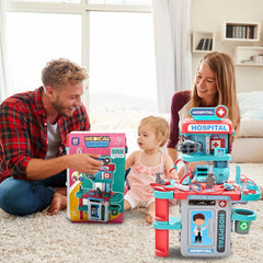 GoFujuco Doctor Kit pink dress-up adds colorful appeal for kids.