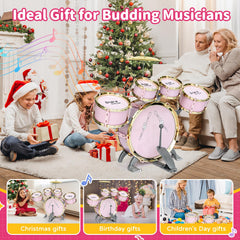 GoFujuco toddler drum set side drum 4 ideal for group play and rhythm awareness