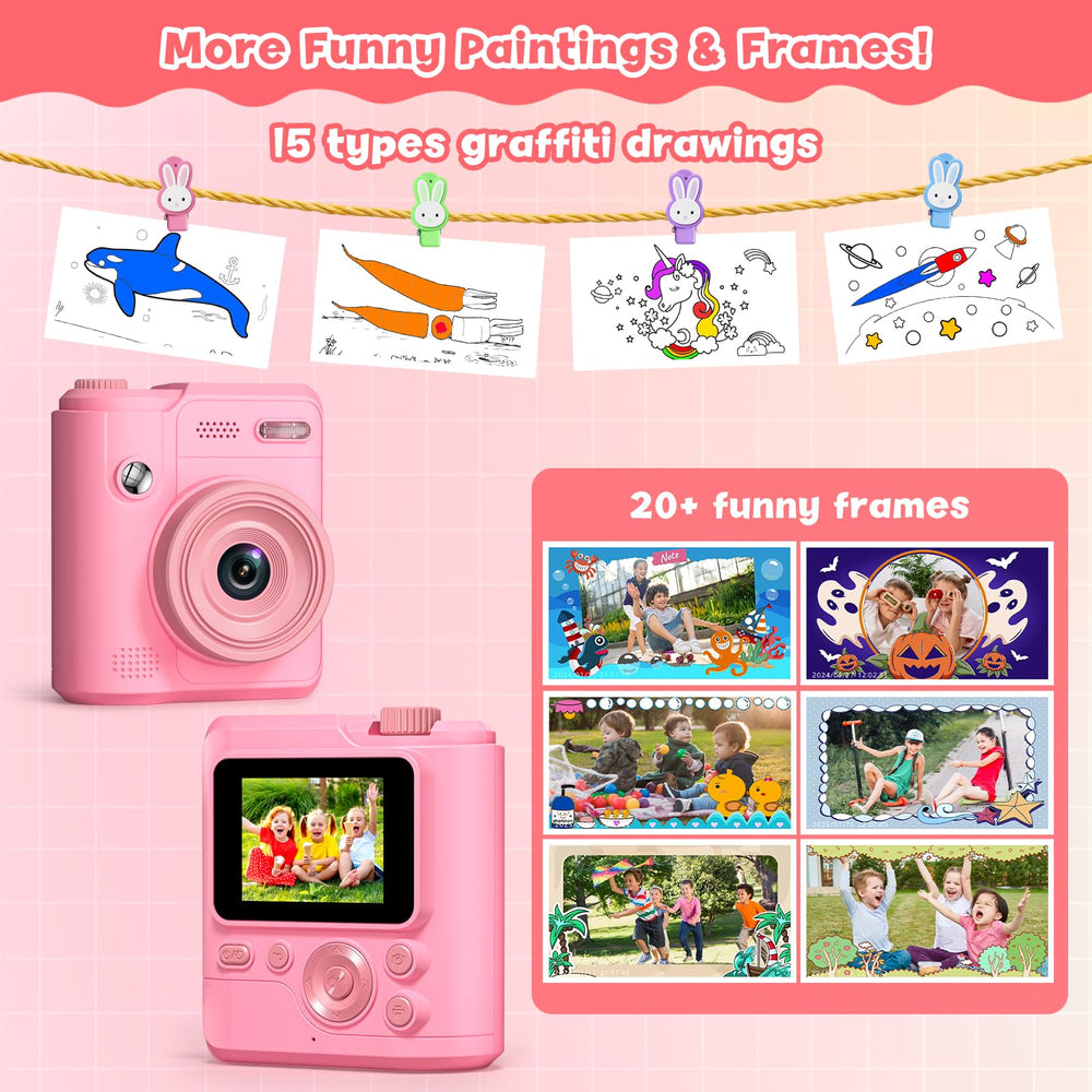 Gofunly Kids Camera in-use prints keeps memories instantly.