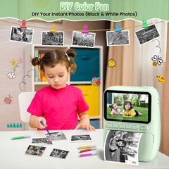 Gofunly Kids Camera Instant Print includes 32GB card and lanyard.