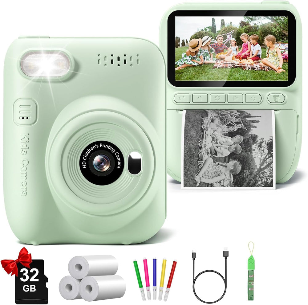 Gofunly Kids Camera Instant Print front view shows durable design for young creators.