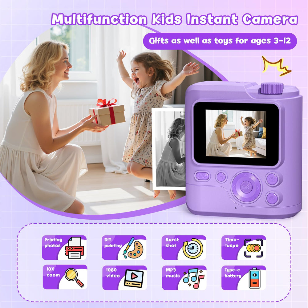 Gofunly Kids Camera printing function enables instant photos to brighten crafts.