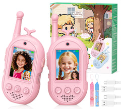 Gofunly video walkie talkies 2-pack front view for kid-friendly outdoor play.