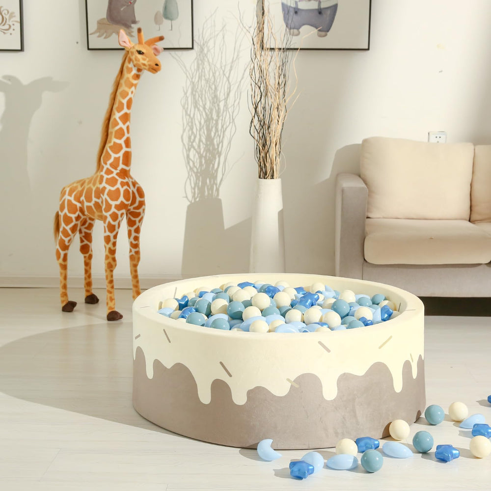 GOGOSO blue cream ball pit balls provide vibrant color for parties.