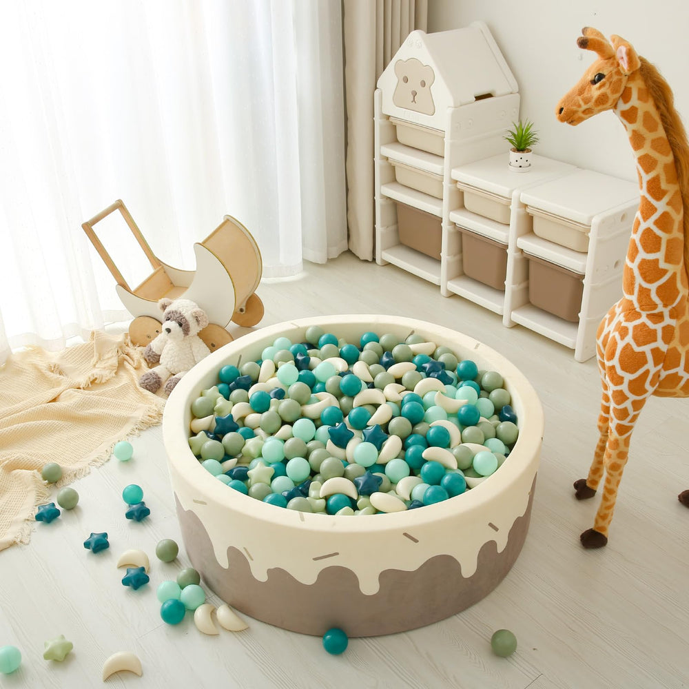 GOGOSO durable green pit balls withstand playful, repeated use.