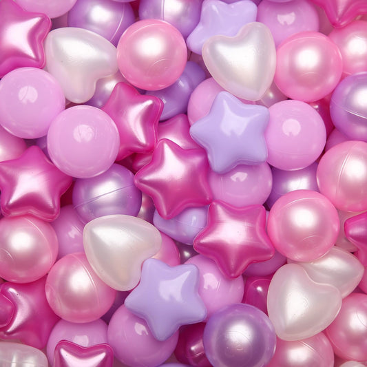 GOGOSO star balls in pearl pink and purple for safe toddler sensory play.