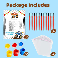 GOGREENWOVEN three-color watercolor paints for vivid monster truck designs