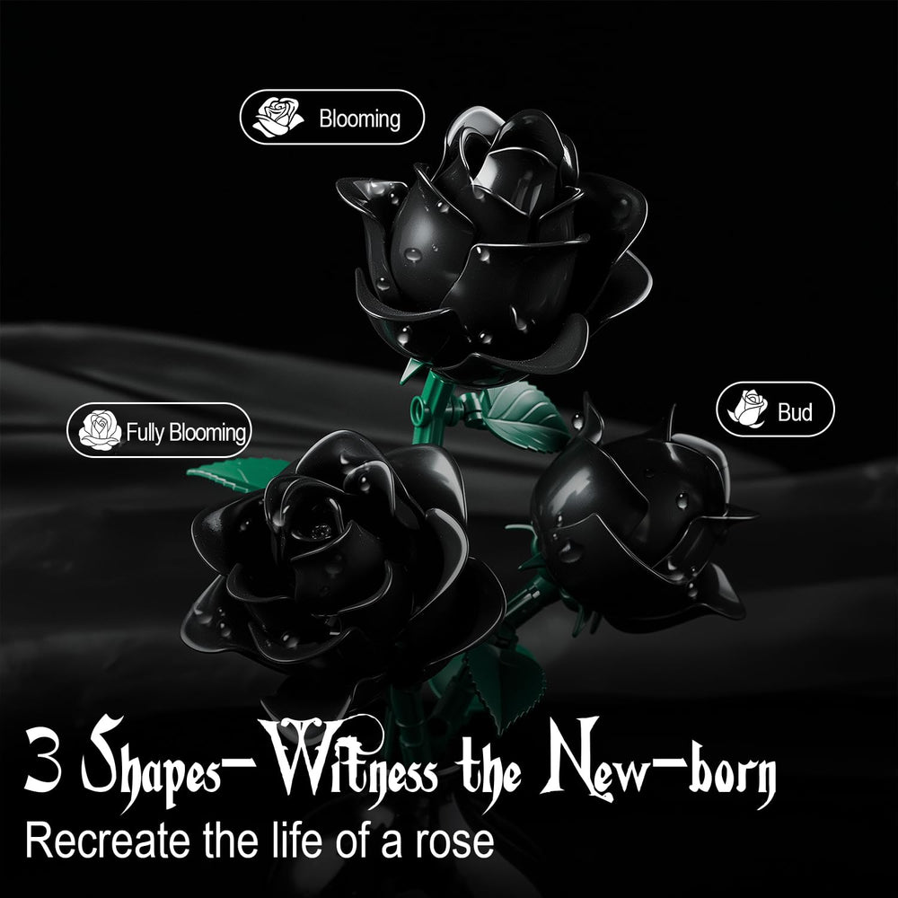 Gohero Black Roses Building Set gift-ready packaging for a unique present.