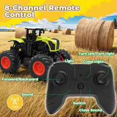 Gohero RC monster truck tractor mud-puddle performance with durable tires.