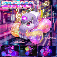Gohero unicorn monster truck with LED lights for magical playtime