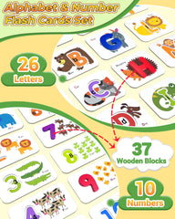 Gojmzo ABC letters wooden blocks aiding hands-on letter recognition and fine motor skills