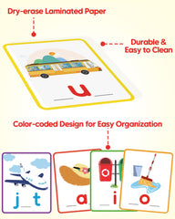Gojmzo colorfully illustrated cards attract attention during learning