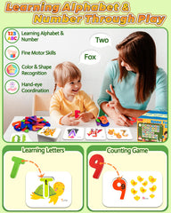Gojmzo number flash cards with wooden tiles promoting basic counting skills