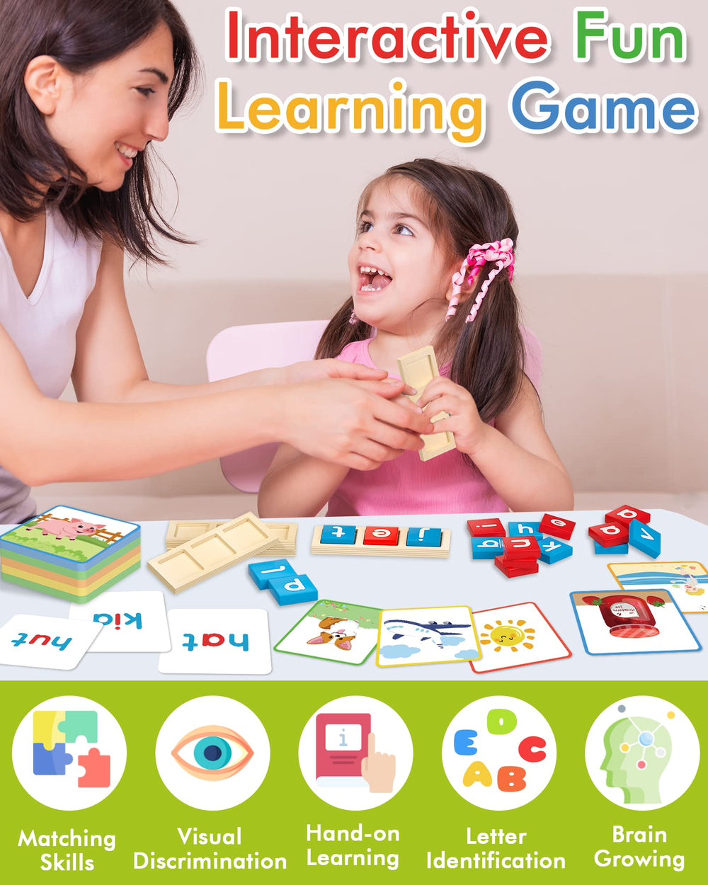 Gojmzo sturdy storage box keeps flash cards and blocks neatly organized.