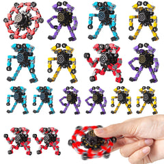 Gokeey transformable fidget spinner red with six chains for focused play.