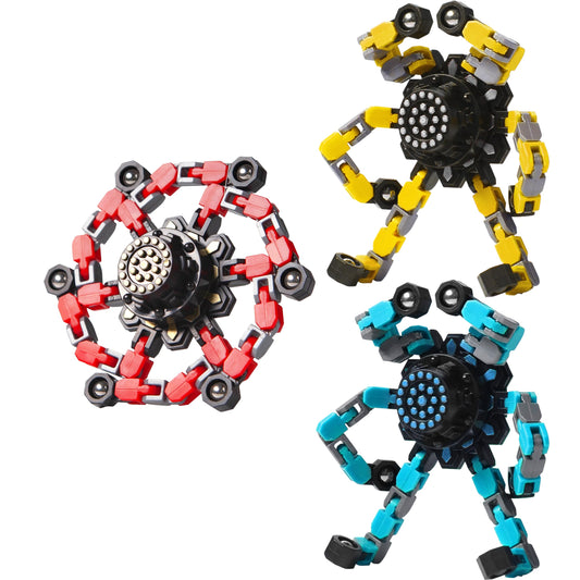 Gokeey red transformable fidget spinner for portable stress relief and focus on the go.
