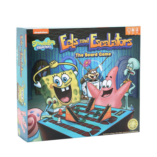 Golden Bell Studios SpongeBob Eels and Escalators board game cover boosts family game night appeal.