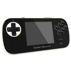 Golden Security handheld gaming console front view highlighting ergonomic kid-friendly design.