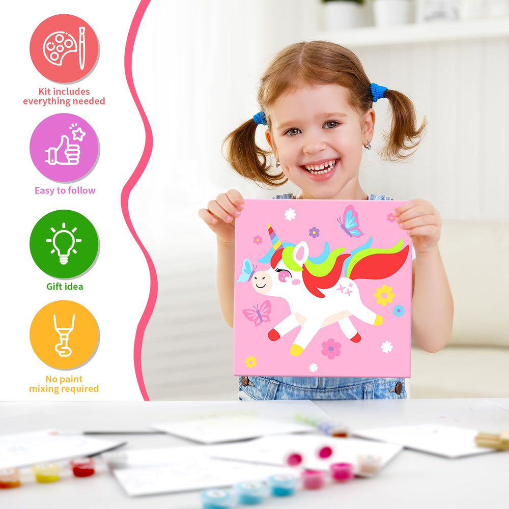 Goldentime Kids Paint by Number Kit featuring 17 paints for bright creativity