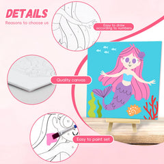 Goldentime Kids Paint by Number Kit includes two wooden easels for display