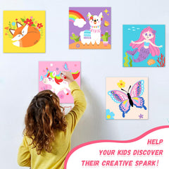 Goldentime Kids Paint by Number Kit lets kids display finished masterpieces at home