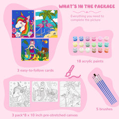 Goldentime mermaid canvas paint by numbers 8x10, ideal for family art time.