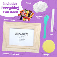 Goldentime mosaic frame kit glue bottle and tools ready to craft