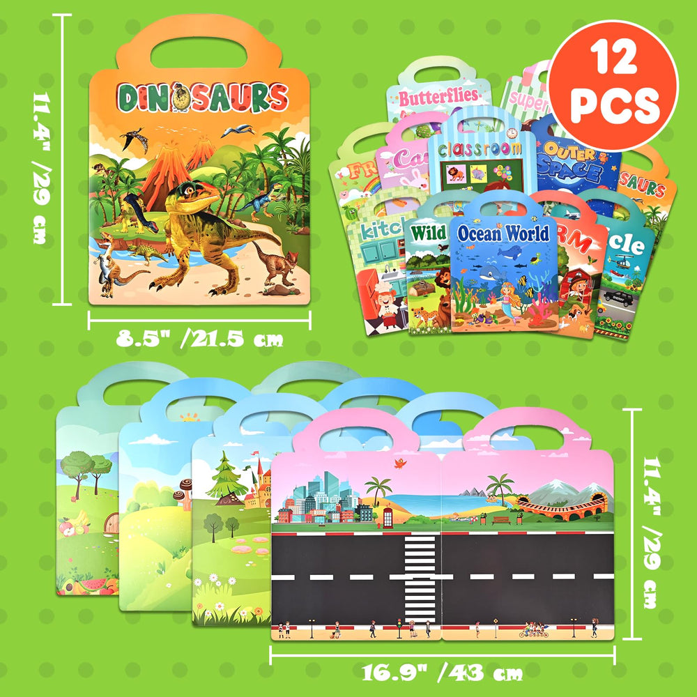 Goldge dinosaurs sticker set: bright elements spark storytelling and tactile exploration.