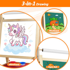 Goldge 3-in-1 easel magnetic magnets and letters for learning through art.