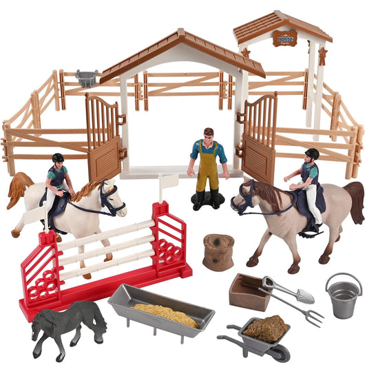 Goldge Horse Stable Playset showing the spacious stable area for imaginative care and play