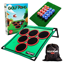 Golf Pong jumbo yard game setup for portable outdoor fun.