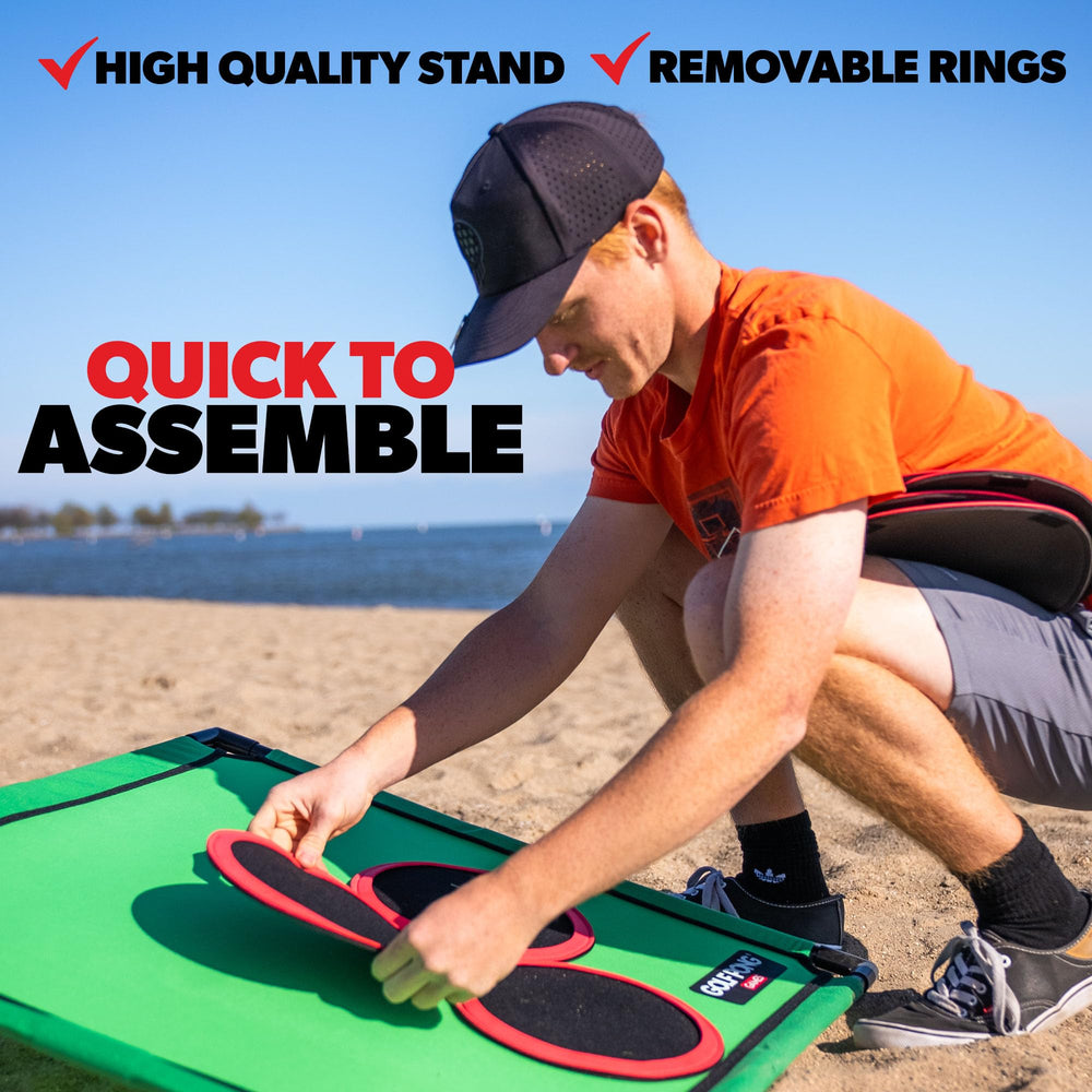 Golf Pong sturdy balls set included for consistent chip play.