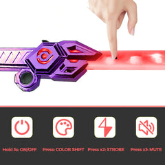 Golfli light up saber for kids, purple sound effects boost imaginary duels.