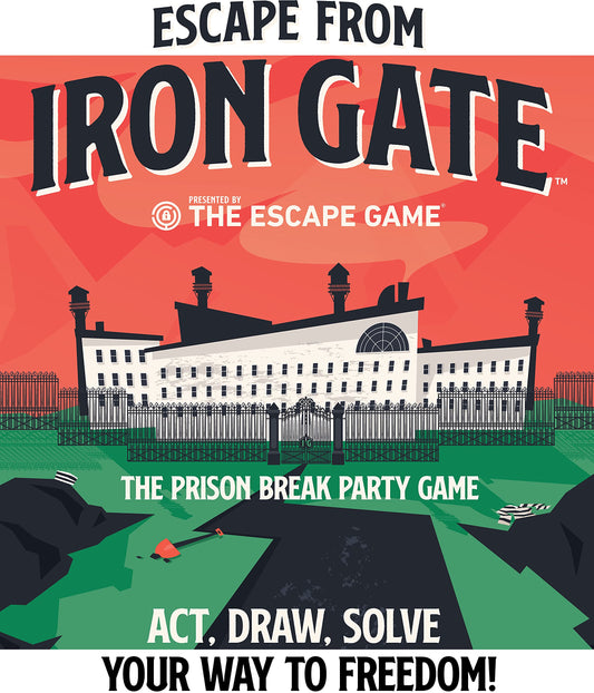 Goliath Escape Game Iron Gate board setup for a cooperative party night.