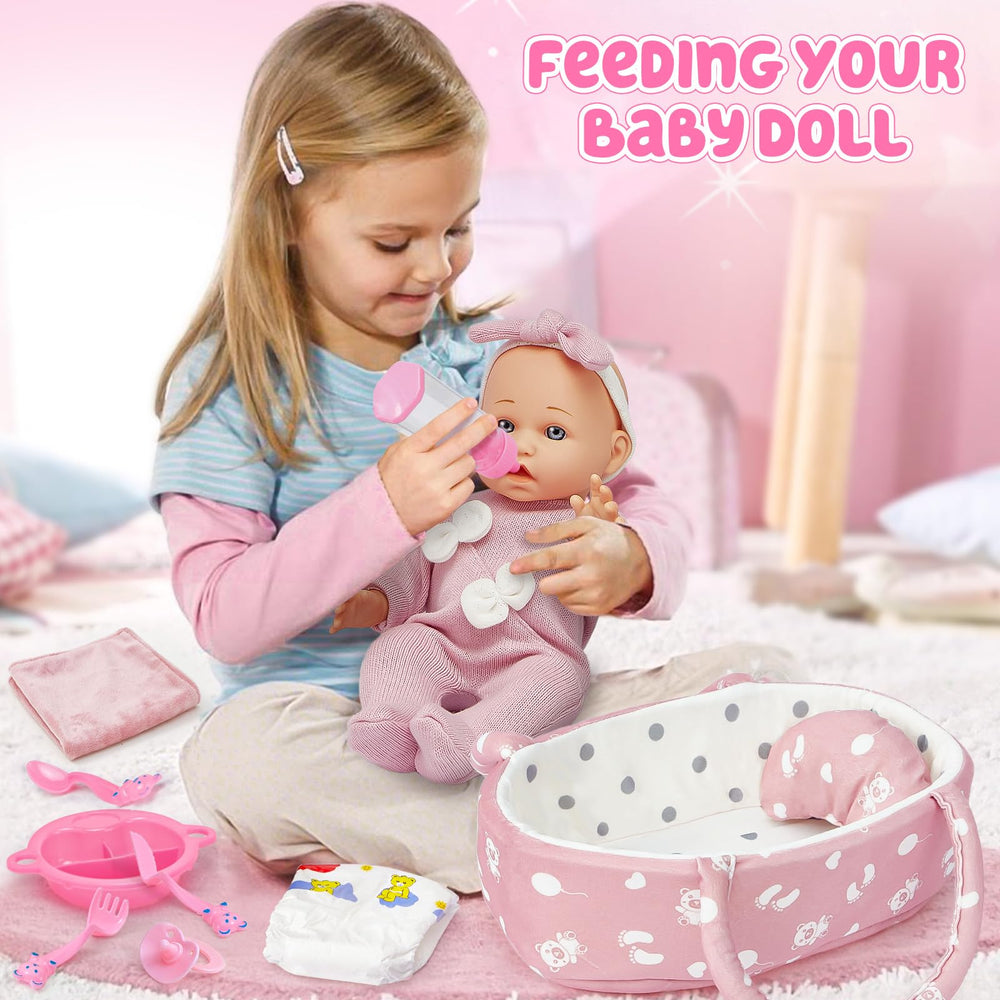 Golray doll diaper included for caregiving role-play scenarios.