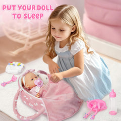 Golray doll tableware set supporting mealtime pretend play with utensils.