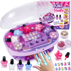Golray kids nail polish set with dryer storage keeps supplies organized after play.