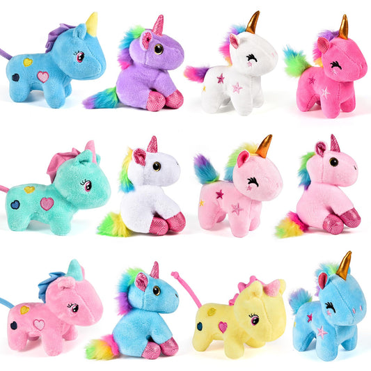 Golray mini unicorn plush toys in pastel colors, soft and huggable for kids.
