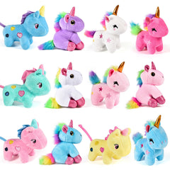 Golray mini unicorn plush toys in pastel colors, soft and huggable for kids.