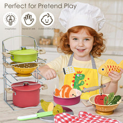 Golray pretend cooking scene encouraging frying and simmering play
